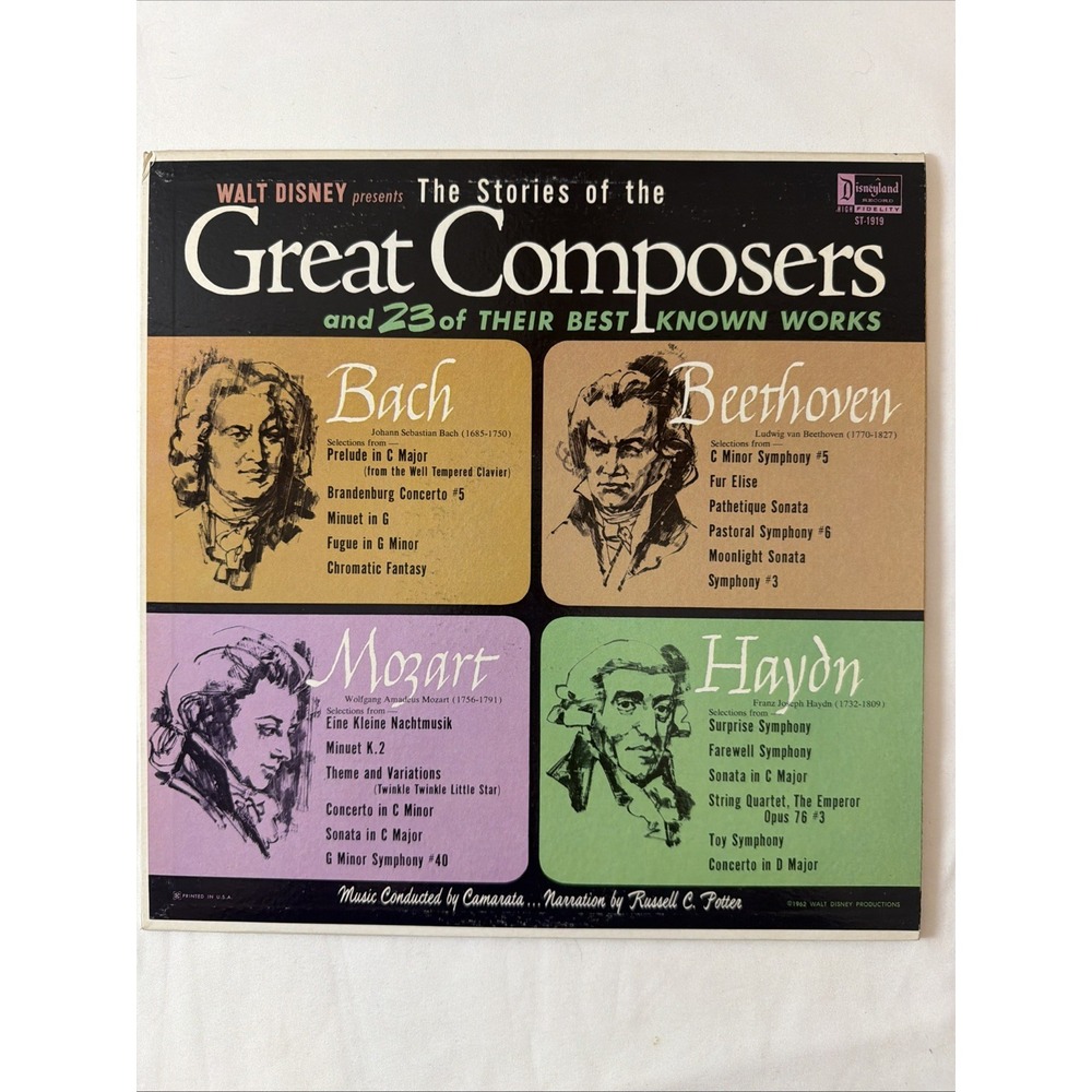Walt Disney Presents Stories Of The Great Composers Vol Mozart Bach Beethoven